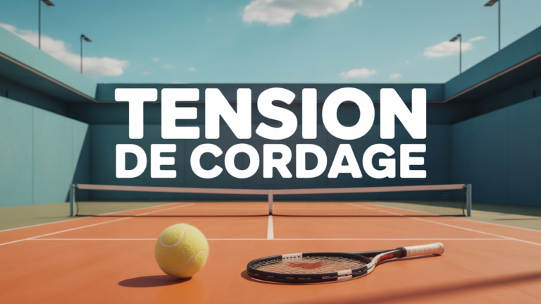 court tennis stylisé tension cordage nadal