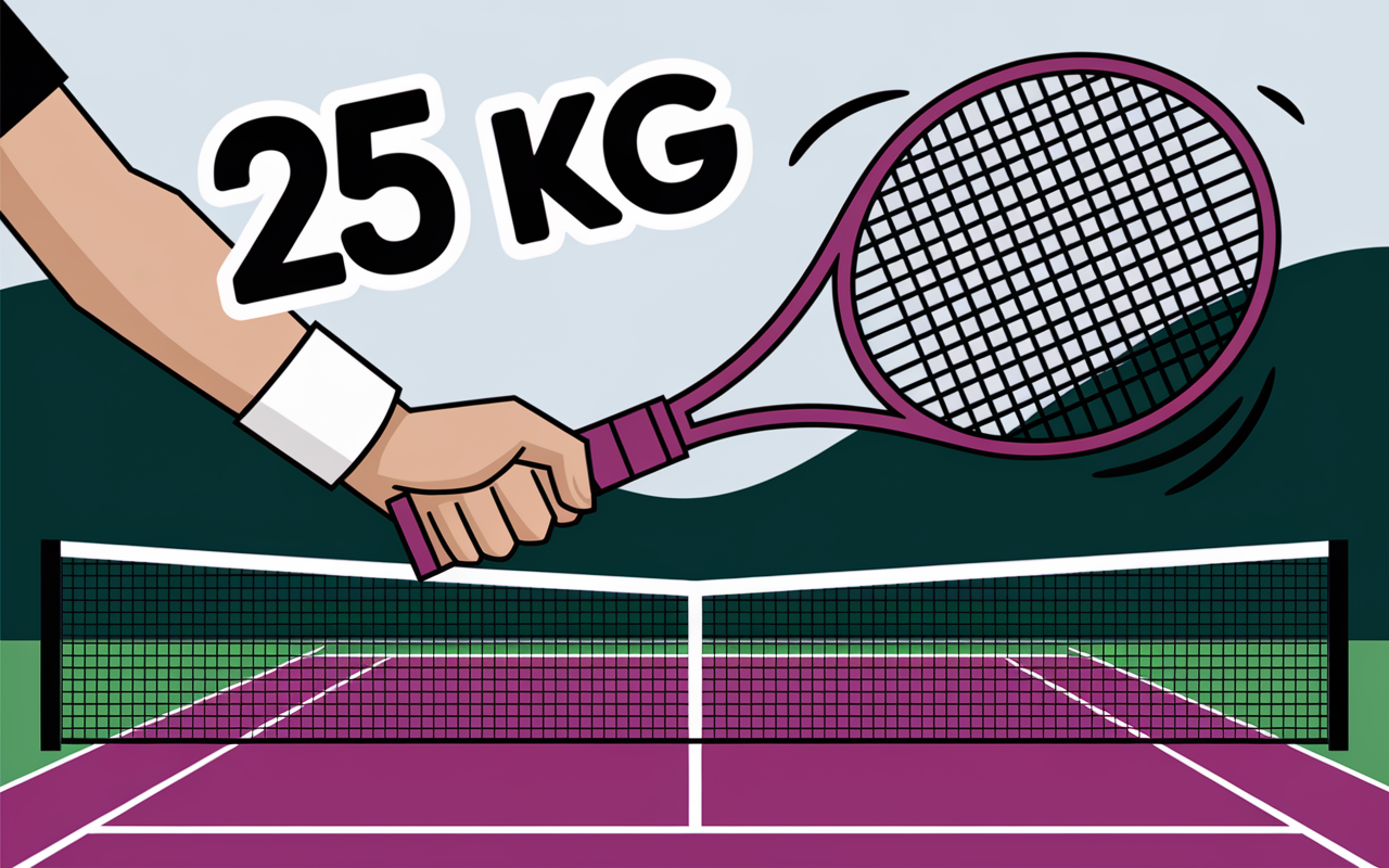 raquette avec tension 25kg cordage nadal