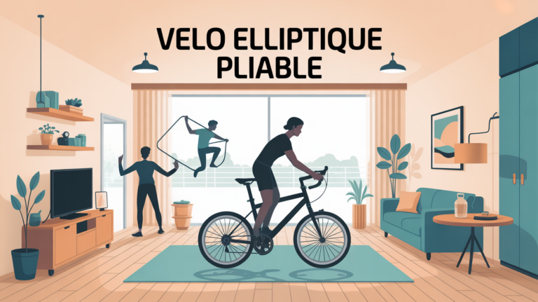 Velo elliptique pliable dans appartement moderne