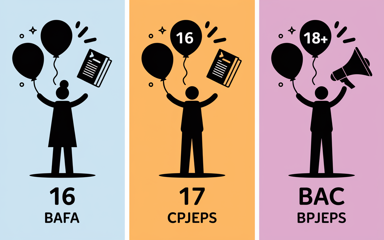 tableau animateur diplome BAFA CPJEPS BPJEPS