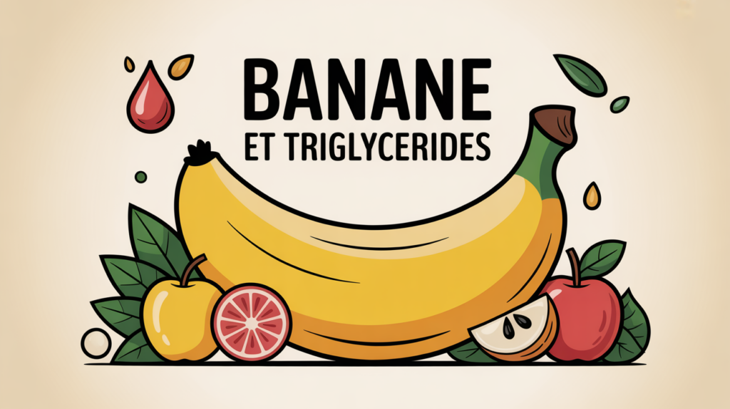 banane et triglycérides illustration stylisée fruits balance
