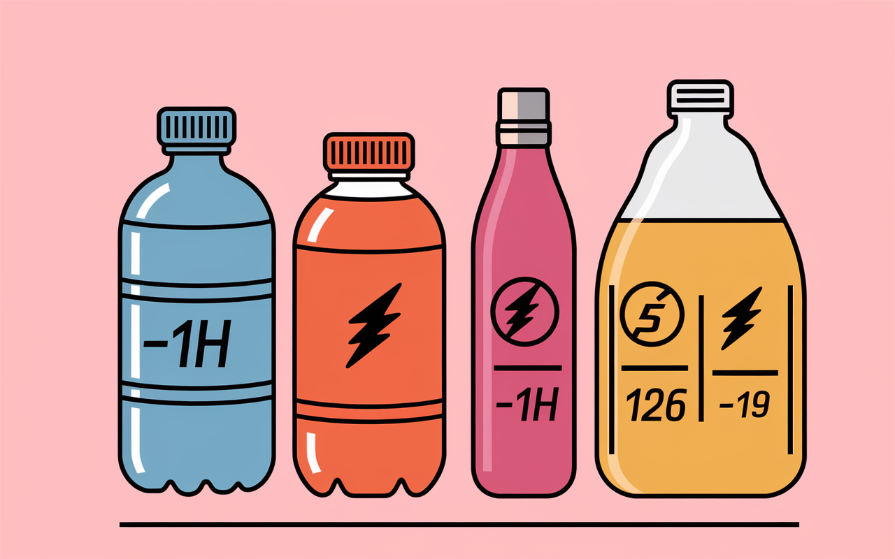 Tableau choix boisson pour le sport court ou long effort