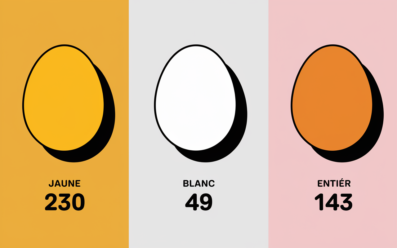 calorie jaune d oeuf blanc entier valeurs