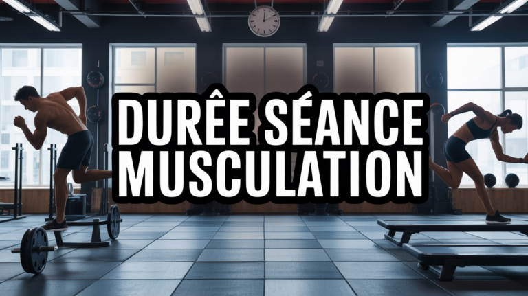 Scene de salle de sport avec duree seance musculation