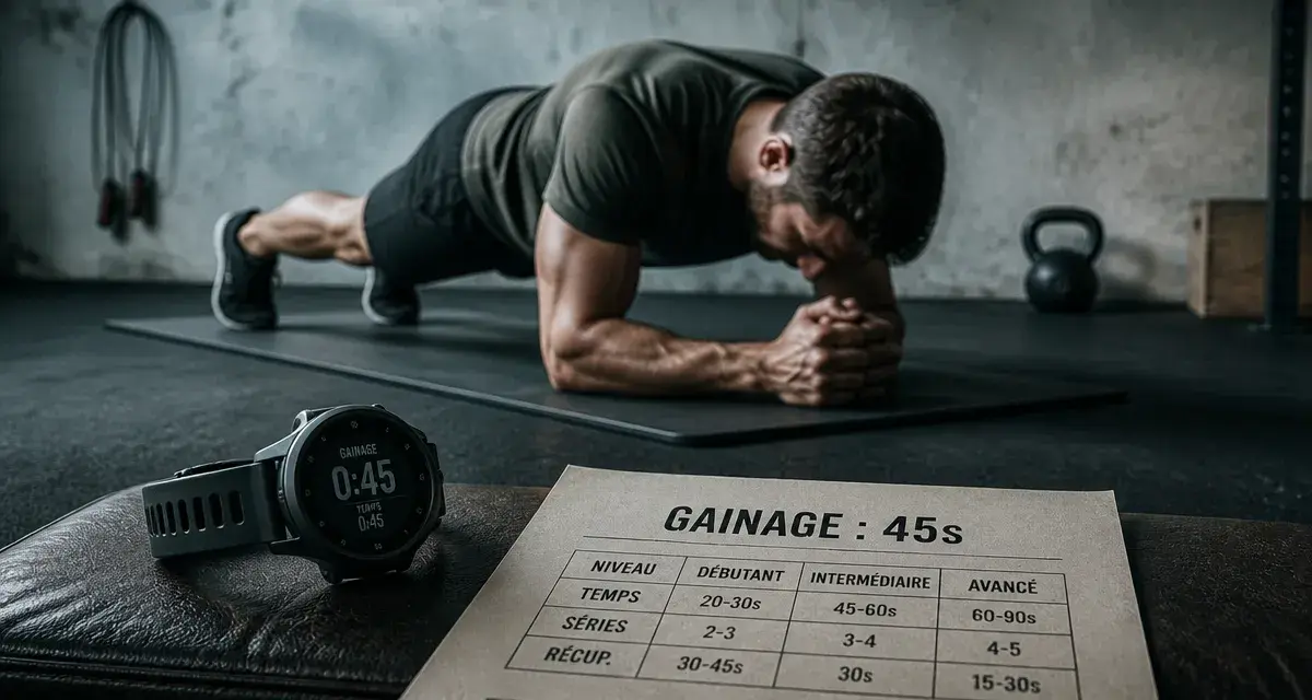 Gainage combien de temps : durée 45 s pour résultats concrets