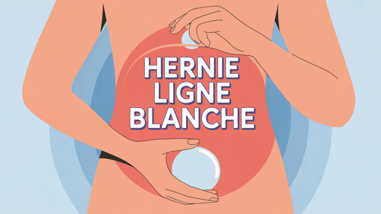 vue stylisée hernie sur la ligne blanche abdomen humain