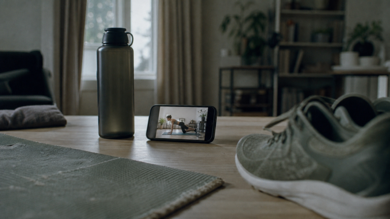 Meilleur appli sport gratuite : smartphone d’entraînement sur table