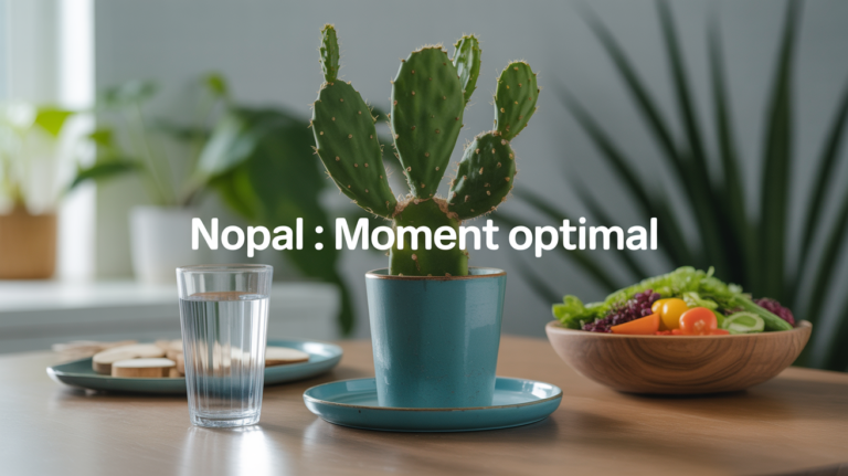 nopal avant ou apres le repas scene avec comprimés et legumes