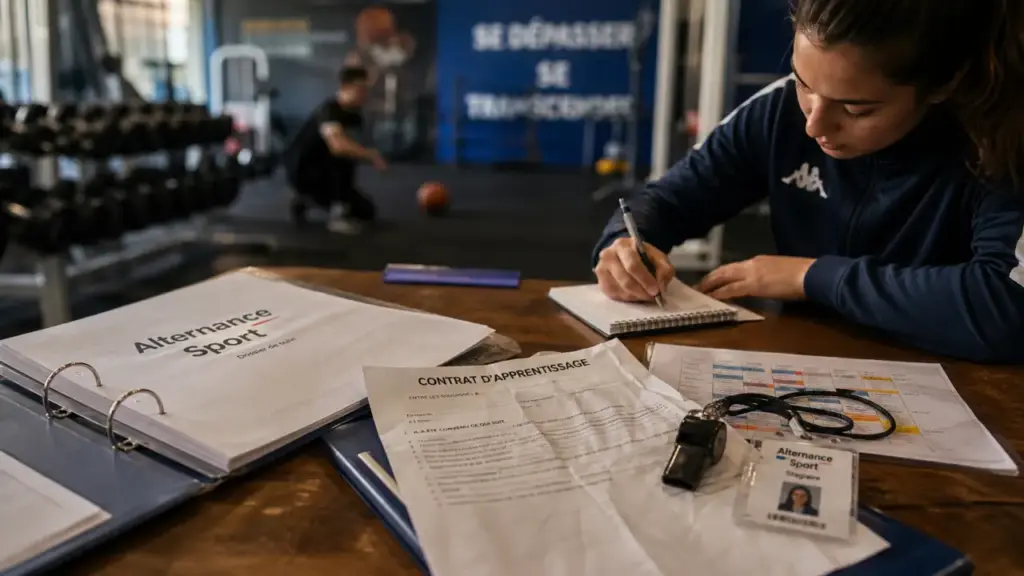 Contrats et diplômes pour une formation dans le sport en alternance, bureau sportif.