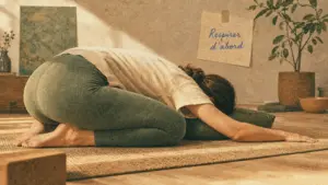 Le yoga pour débutant : posture de l’enfant sur tapis