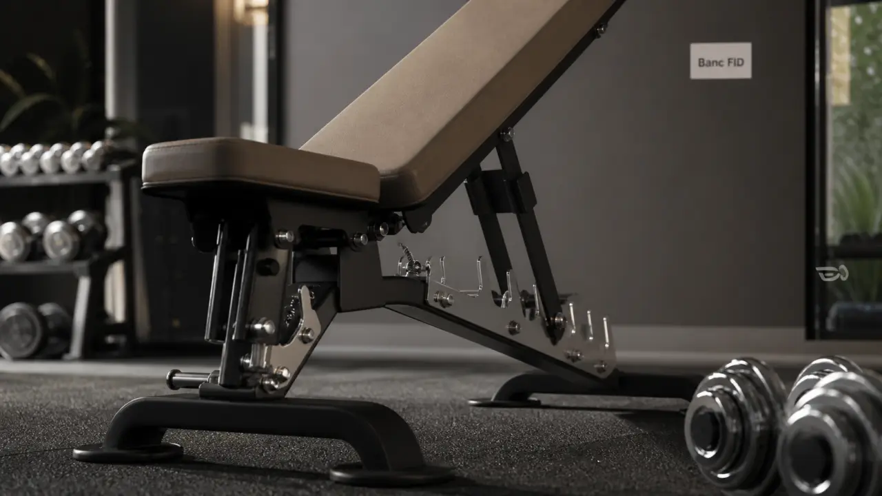 Banc de musculation FID stable et réglages visibles