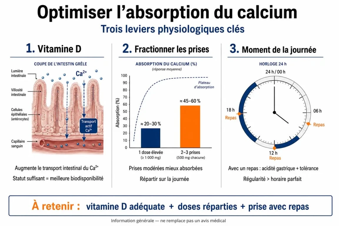 Facteurs clés pour optimiser l'absorption des compléments alimentaires au calcium