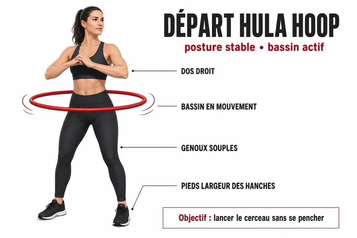 Hula hoop fitness : posture de départ et mouvement du bassin pour débuter correctement