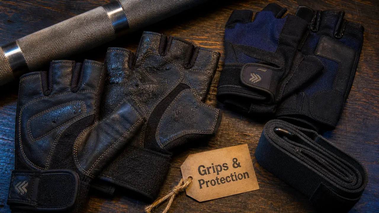 Gant musculation en cuir pour améliorer le grip et protéger les mains