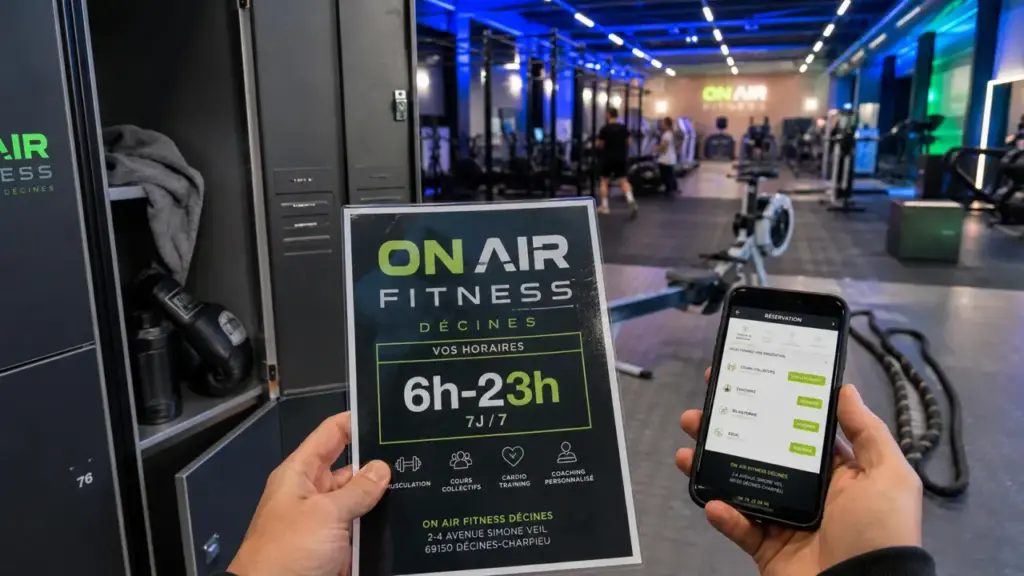 Salle de sport - on air fitness décines, réservation et horaires