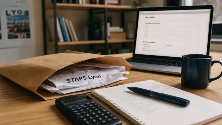 STAPS Lyon licence LAS Parcoursup, documents sur bureau étudiant à Lyon