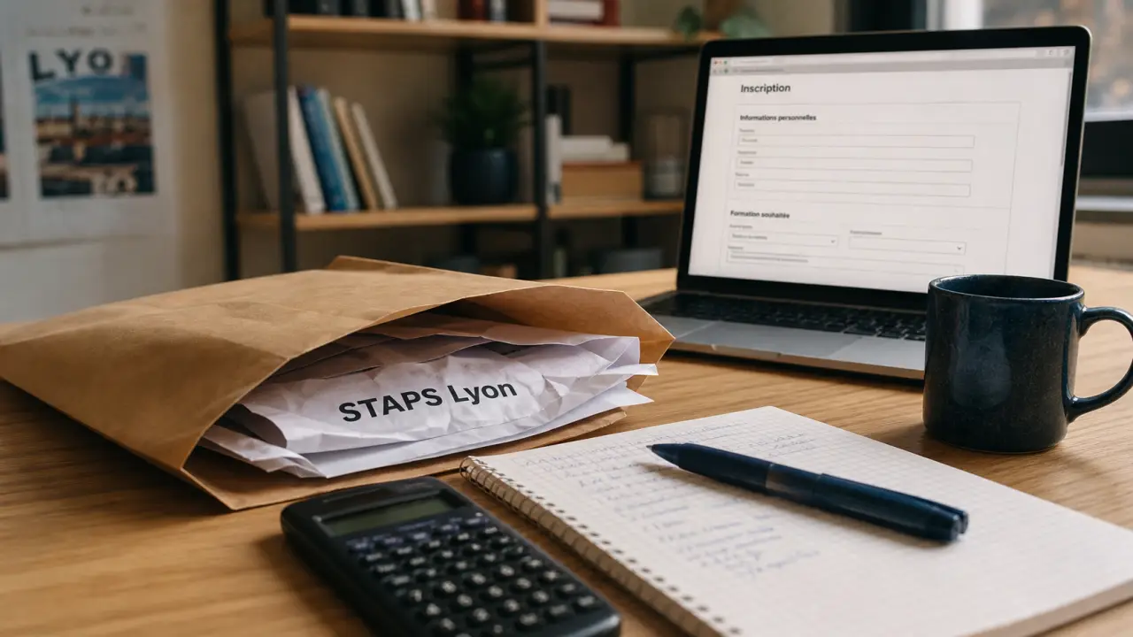 STAPS Lyon licence LAS Parcoursup, documents sur bureau étudiant à Lyon
