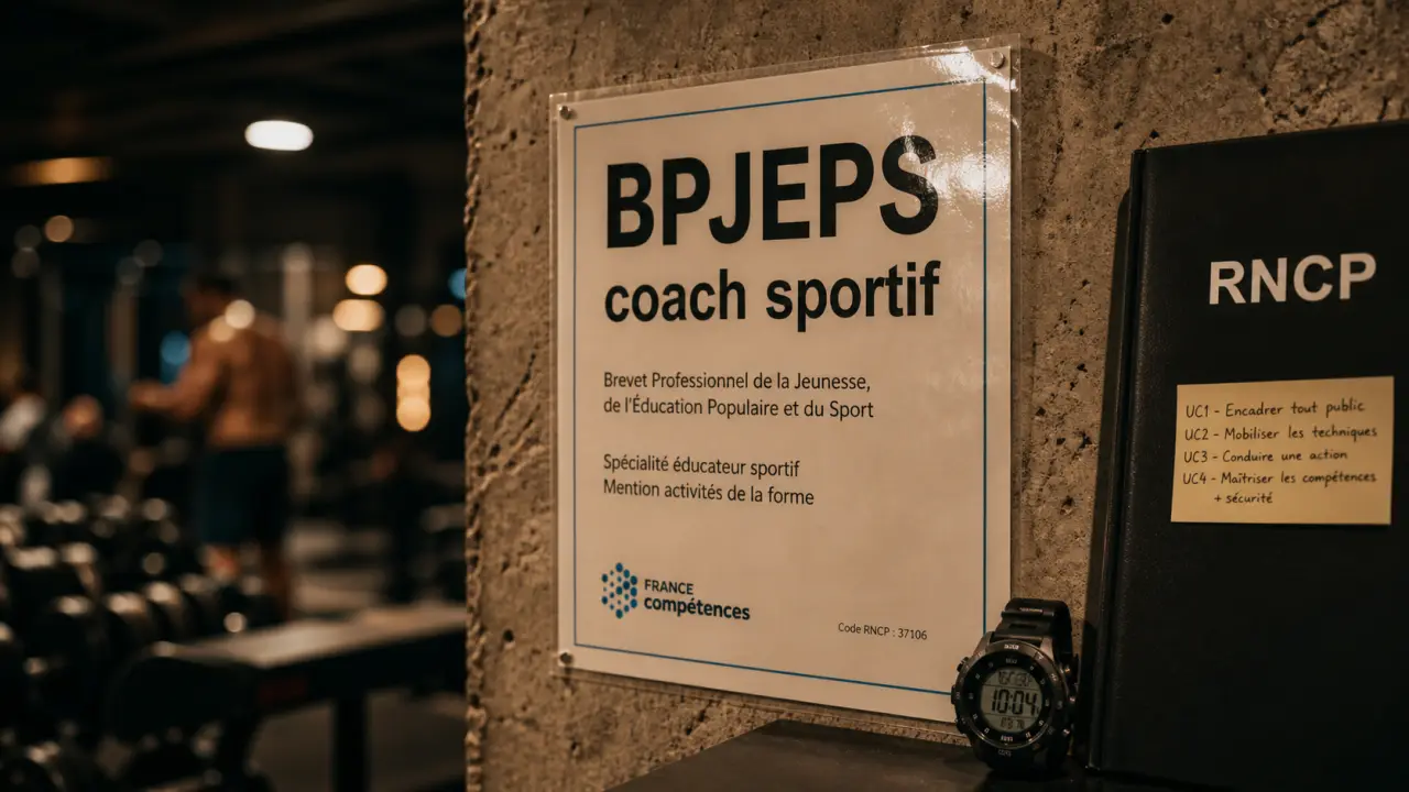 BPJEPS coach sportif : diplôme, RNCP et chronomètre en salle de sport
