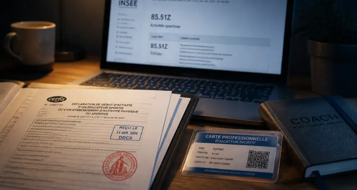 Code ape coach sportif et 85.51Z sur documents Cerfa