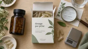 Boîte de compléments alimentaires et vérifications pour marques