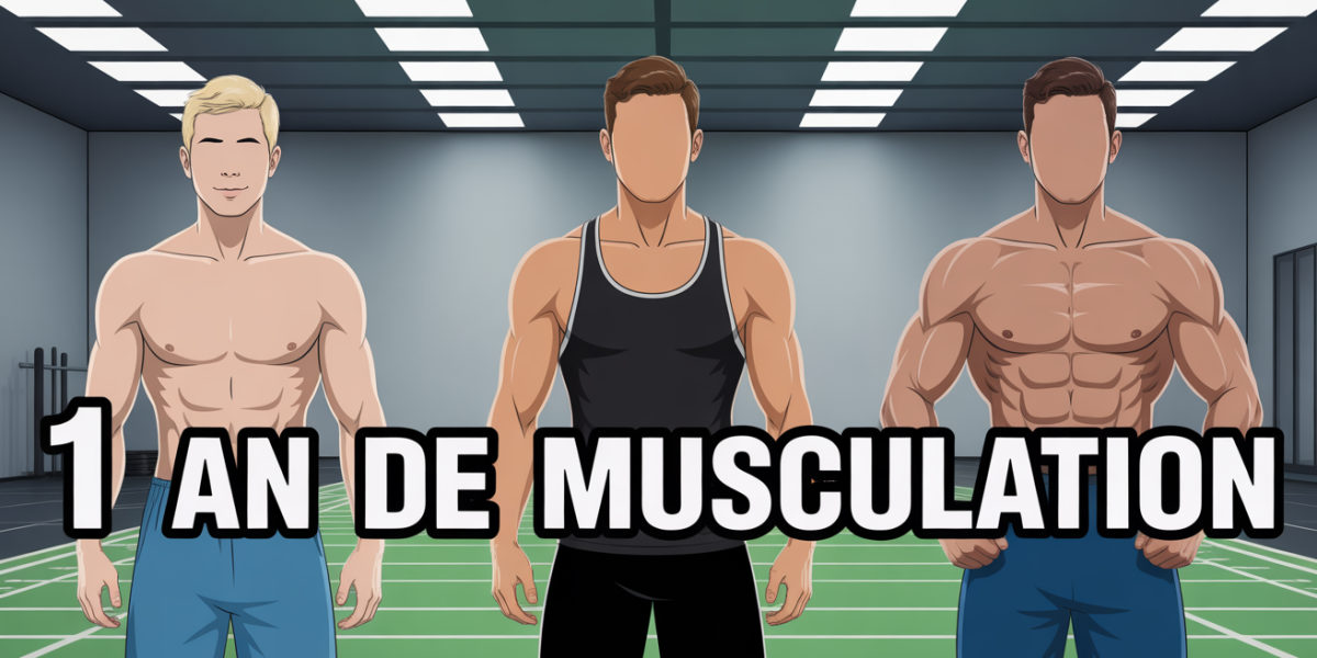 1 an de musculation avant apres silhouettes masculin