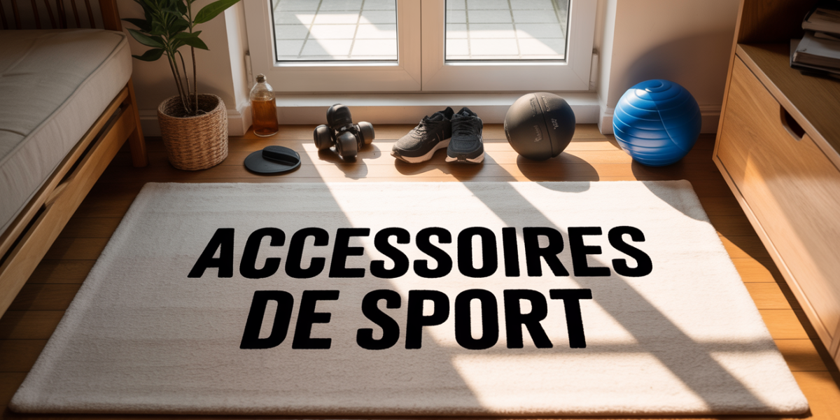 accessoires de sport posés dans appartement lumineux