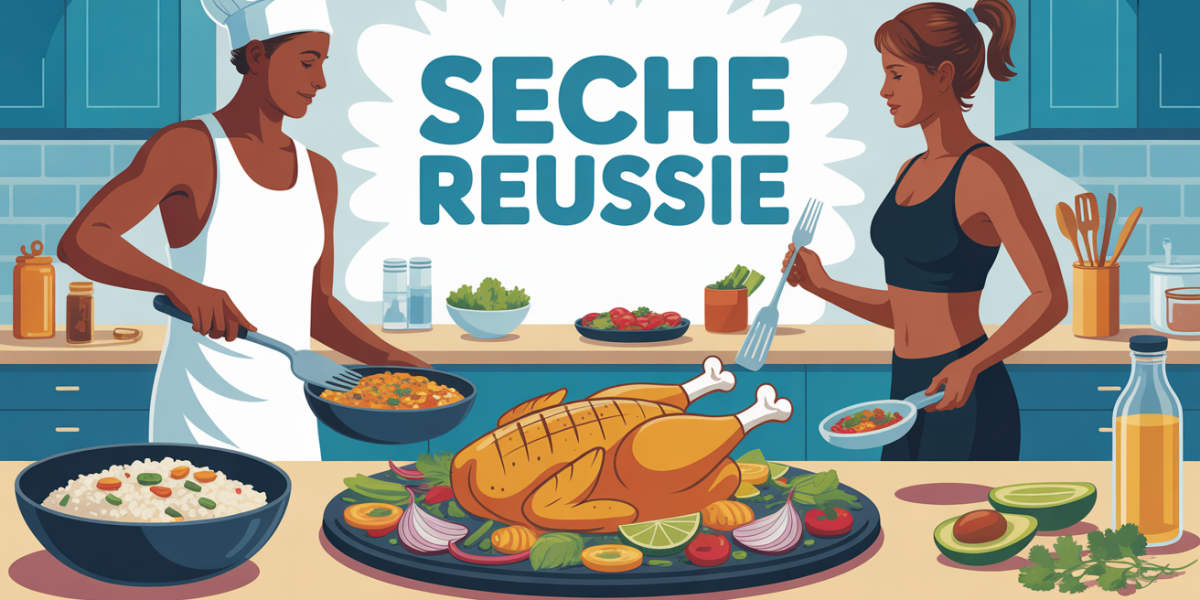Aliment pour une seche repas equilibré silhouettes