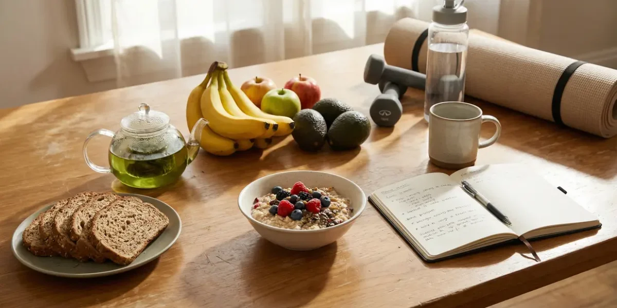 table avec aliments riches en fibres et bruleurs de graisse naturels pour sport