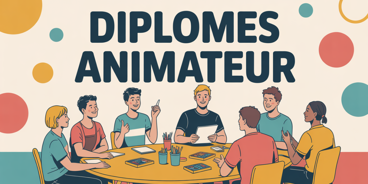 illustration animateur diplome jeunes centre loisirs