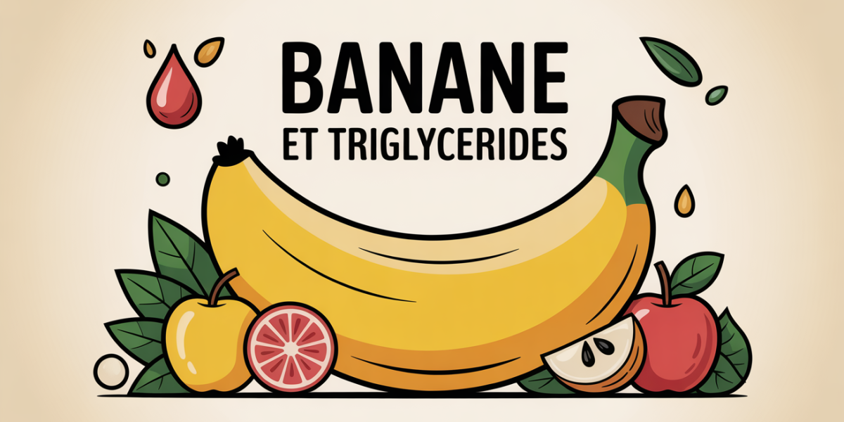 banane et triglycérides illustration stylisée fruits balance