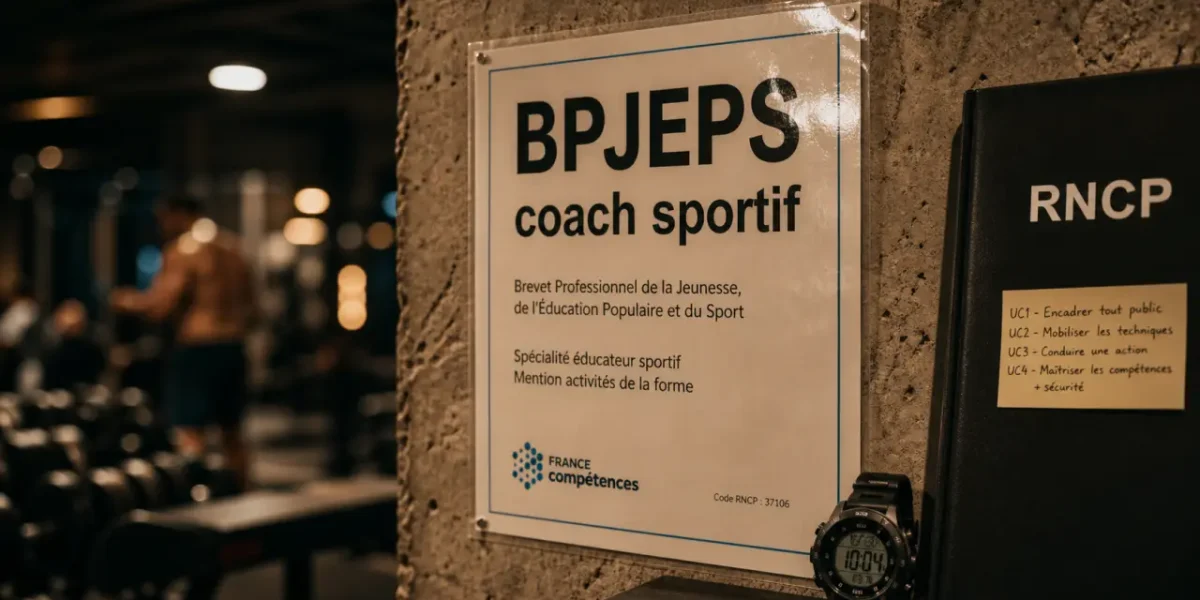 BPJEPS coach sportif : diplôme, RNCP et chronomètre en salle de sport