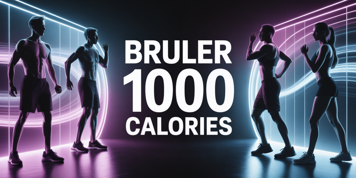 bruler 1000 calories par jour silhouettes sportives ambiance dynamique