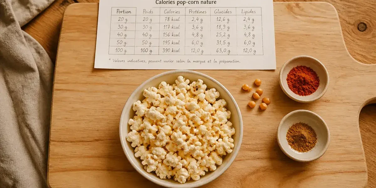 Calories 100g pop corn nature, bol de pop-corn nature