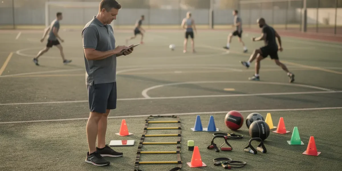Coach sportif consultant materiel sur terrain