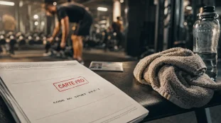 Carte pro coach sportif et études, salle de sport