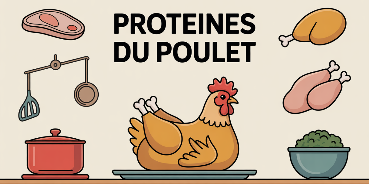 combien de proteines dans 100 g de poulet plan stylise