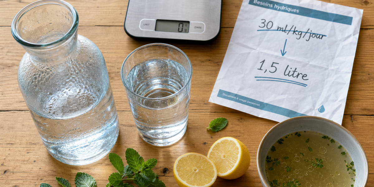 Combien d’eau boire par jour : 1,5 litre et 30 ml/kg