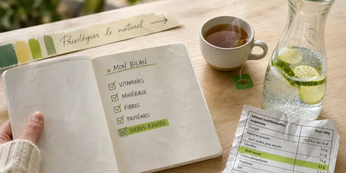 Comment réduire le sucre : sucres cachés et boissons sucrées, carnet et étiquette nutritionnelle