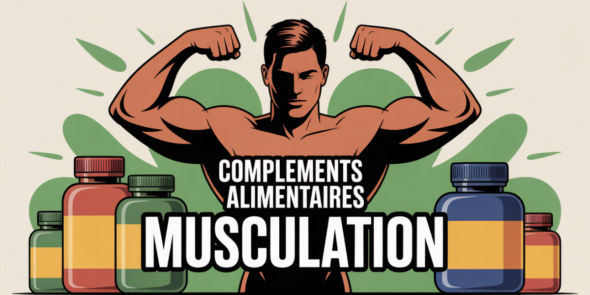 complement alimentaire pour musculation silhouette soulevant haltères