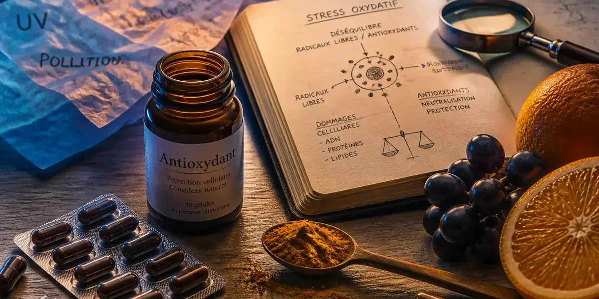 Compléments alimentaires anti oxydant contre le stress oxydatif pour la peau et le vieillissement