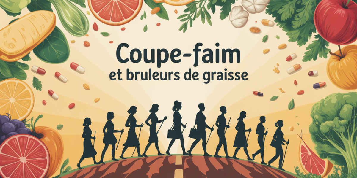 coupe faim puissant et bruleur de graisse silhouettes aliments sains