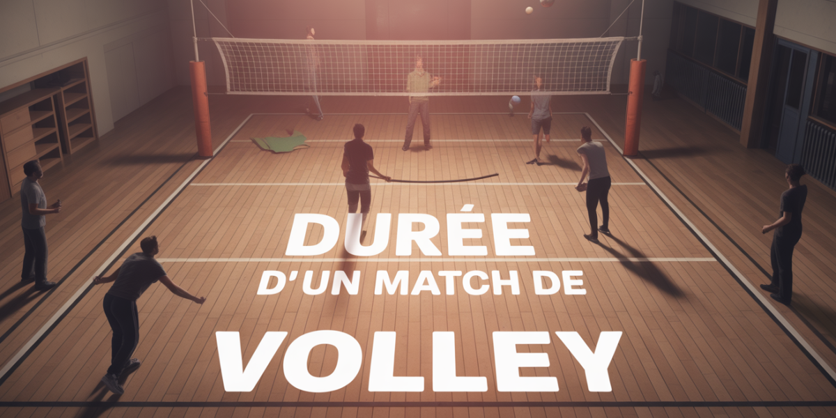 Terrain de volley en salle, joueurs en action, duree d un match de volley