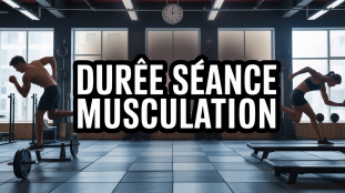 Scene de salle de sport avec duree seance musculation