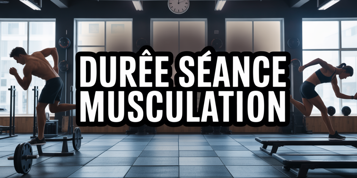 Scene de salle de sport avec duree seance musculation
