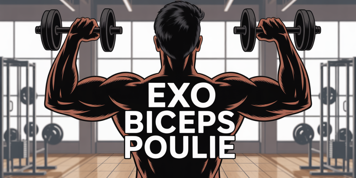 Biceps poulie curl musculation stylisée homme femme