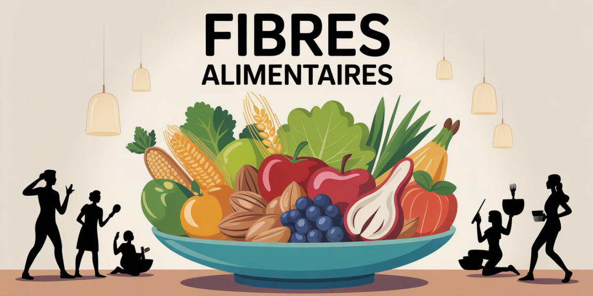 Assiette équilibrée fibres alimentaires et silhouettes sportives