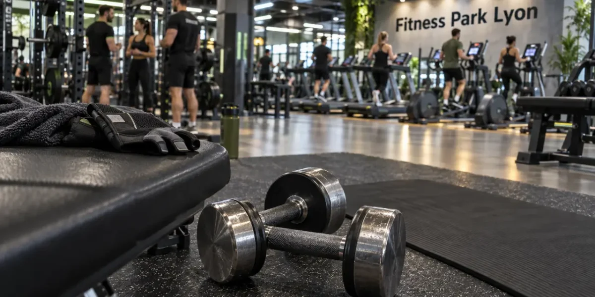 Fitness park lyon : salle de sport avec haltères