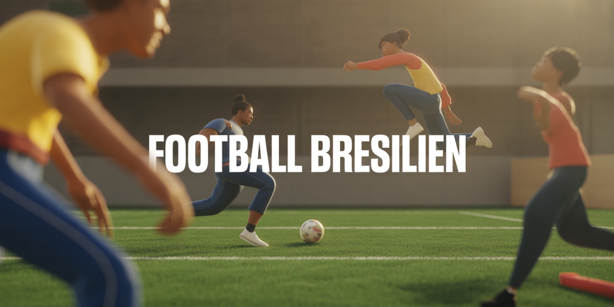 Illustration football brésilien terrain stylisé