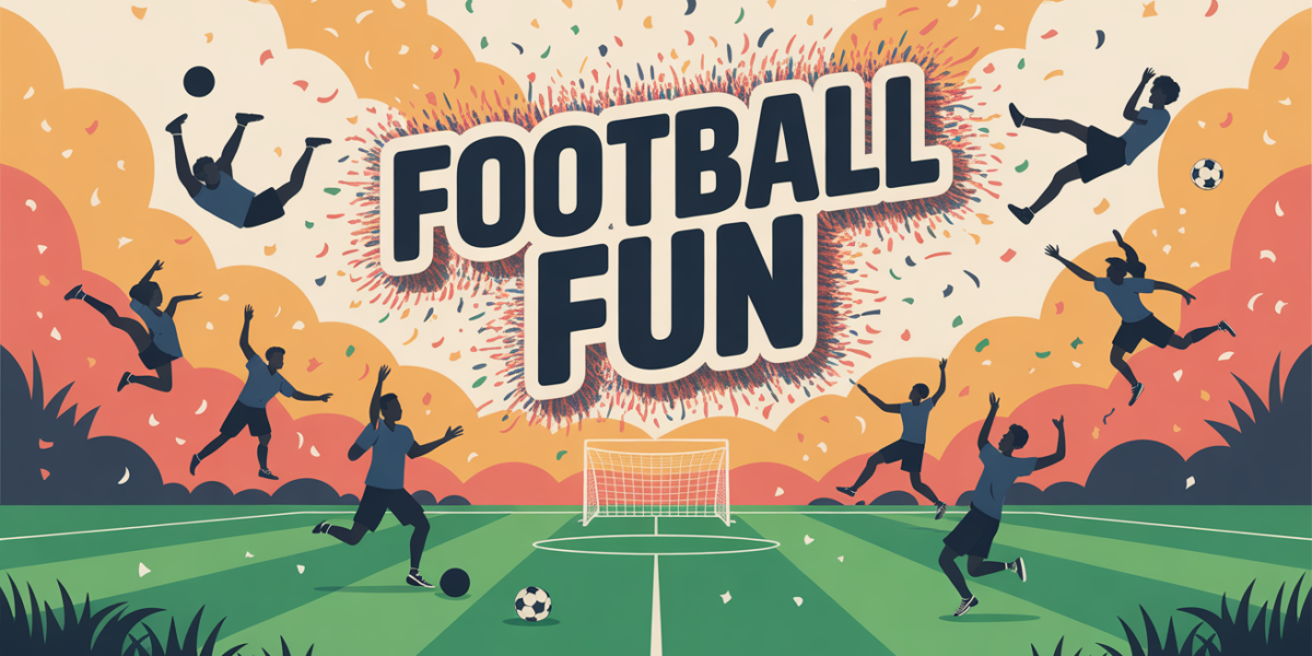 Football fun joueurs action confettis