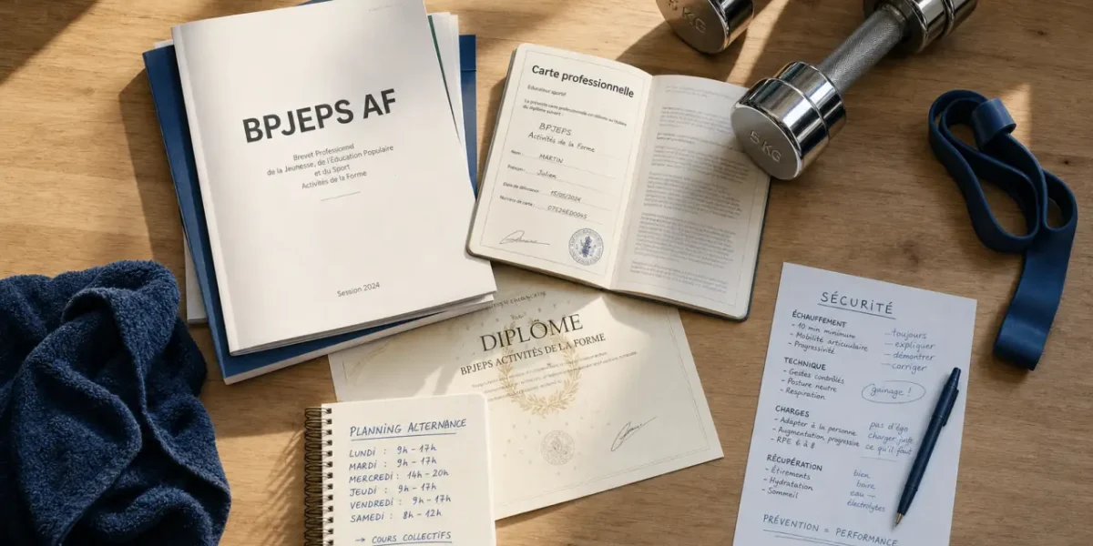 Formation coach sportif BPJEPS AF ou CQP instructeur fitness, documents et carte pro